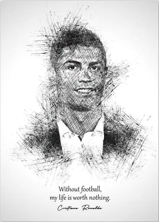 Black White Best FIFA Player Cristiano Ronaldo Nordic Posters and Prints Wall Art Canvas Painting Home Decoration Pictures Club